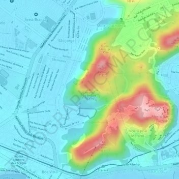Morro do Embaré topographic map, elevation, terrain