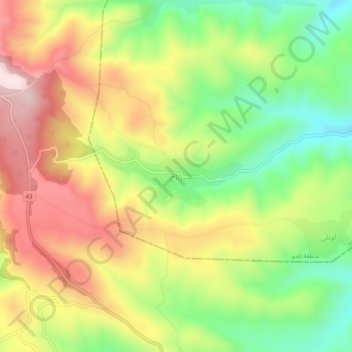 Rabah topographic map, elevation, terrain