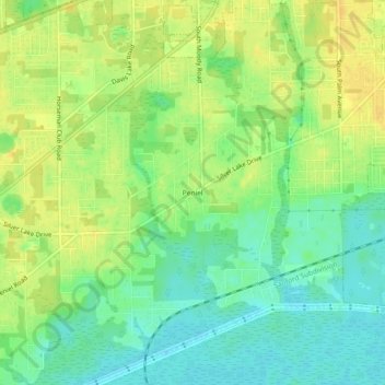 Peniel topographic map, elevation, terrain