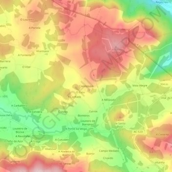 Condesuso topographic map, elevation, terrain