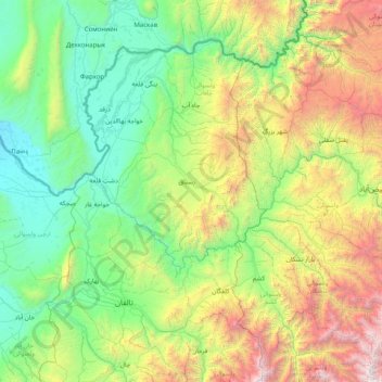Rustaq topographic map, elevation, terrain