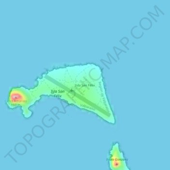 Isla San Félix topographic map, elevation, terrain