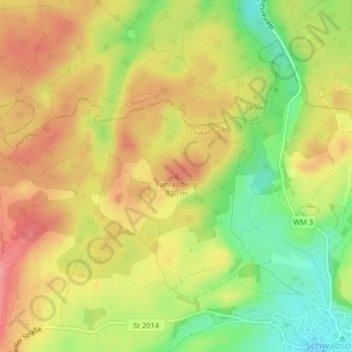 Fahrenberg topographic map, elevation, terrain