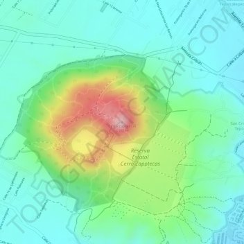 Cerro Zapotecas topographic map, elevation, terrain
