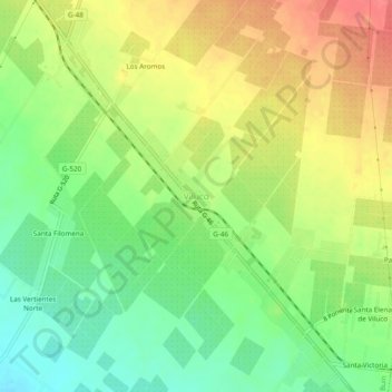 Viluco topographic map, elevation, terrain