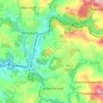 Kaltenstein topographic map, elevation, terrain