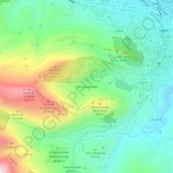 Caño Quebrado topographic map, elevation, terrain