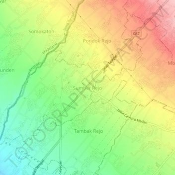 Sumber Rejo topographic map, elevation, terrain