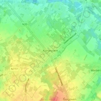 Kortessem topographic map, elevation, terrain