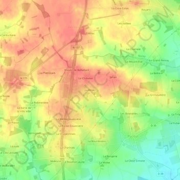 La Rinais topographic map, elevation, terrain