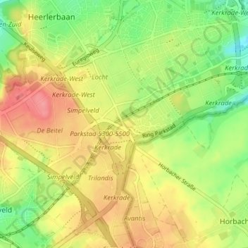 Locht topographic map, elevation, terrain