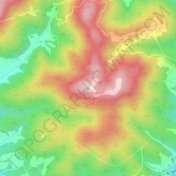 Big Bend Mountain topographic map, elevation, terrain