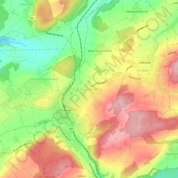 Courtaman topographic map, elevation, terrain