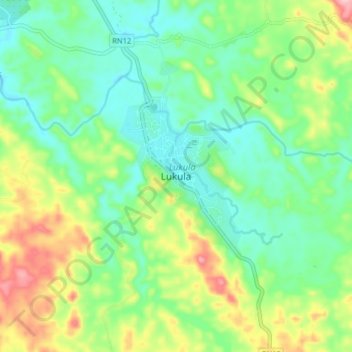 Lukula topographic map, elevation, terrain