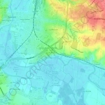 Les Arcivaux topographic map, elevation, terrain