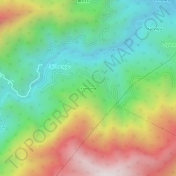 Kambang topographic map, elevation, terrain