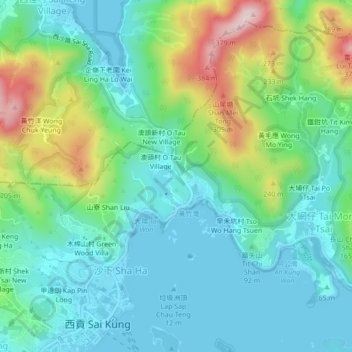 Long Keng topographic map, elevation, terrain