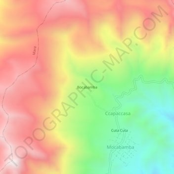 Bocabamba topographic map, elevation, terrain