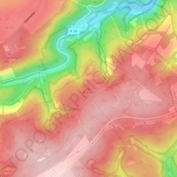 Buhlert topographic map, elevation, terrain