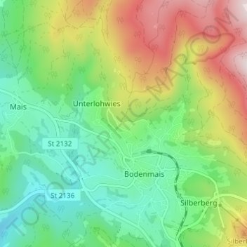 Klause topographic map, elevation, terrain