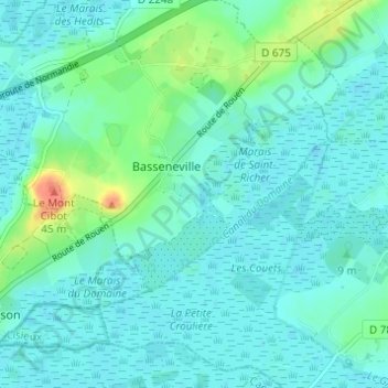 Le Domaine topographic map, elevation, terrain