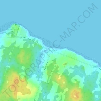 Murray Corner topographic map, elevation, terrain