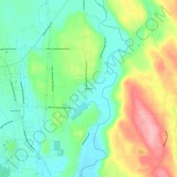 Hyland topographic map, elevation, terrain