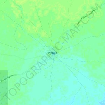 Wabxo topographic map, elevation, terrain