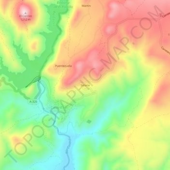 Solana topographic map, elevation, terrain