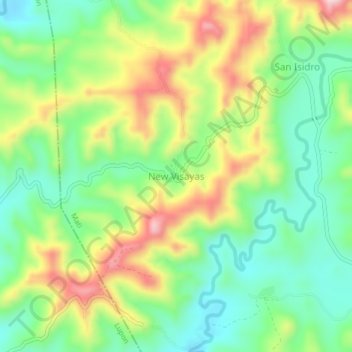 New Visayas topographic map, elevation, terrain