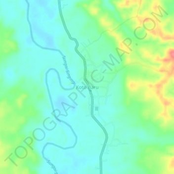 Koto Baru topographic map, elevation, terrain