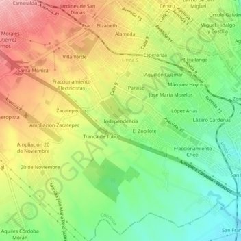 Independencia topographic map, elevation, terrain