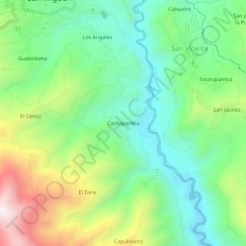 Cashapamba topographic map, elevation, terrain