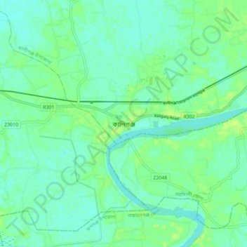 Kaliganj topographic map, elevation, terrain