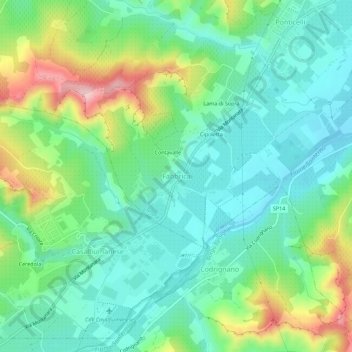 Fabbrica topographic map, elevation, terrain