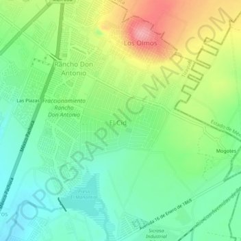 El Cid topographic map, elevation, terrain