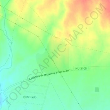 Los Centenales topographic map, elevation, terrain