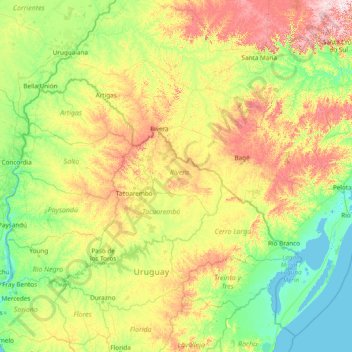 Rivera topographic map, elevation, terrain