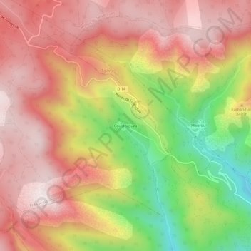 Coustorgues topographic map, elevation, terrain