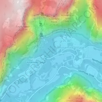 Falls View topographic map, elevation, terrain