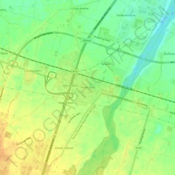 Ponte Taro topographic map, elevation, terrain