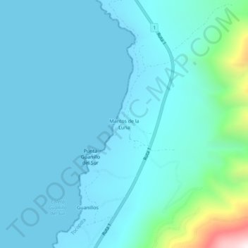 Mantos de la Luna topographic map, elevation, terrain