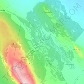 Luosto topographic map, elevation, terrain