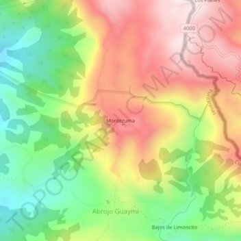 Montezuma topographic map, elevation, terrain