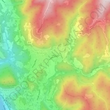 Lavignino topographic map, elevation, terrain