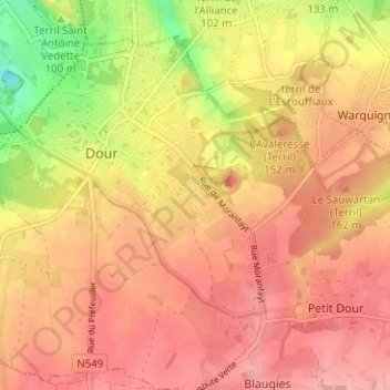 Cité Chevalière topographic map, elevation, terrain