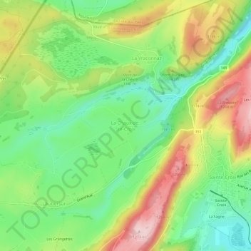 La Chaux topographic map, elevation, terrain