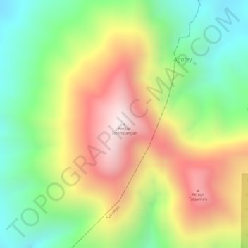 Kentur Tetempangan topographic map, elevation, terrain