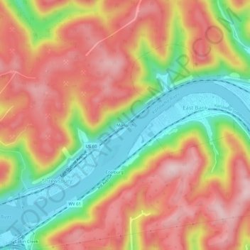 Monarch topographic map, elevation, terrain