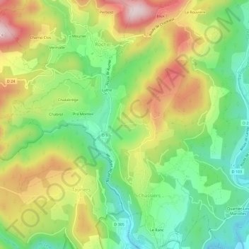 Coulens topographic map, elevation, terrain